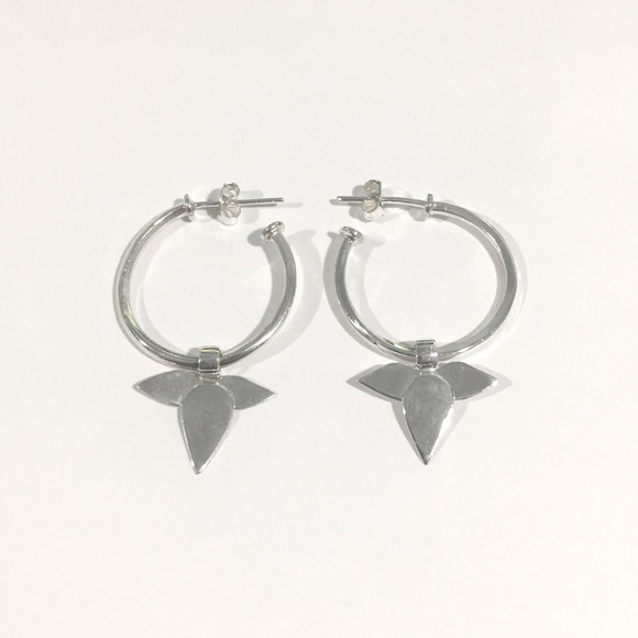 Sterling Silver Vintage Dangling Hoop Earrings - Picture 1 of 4